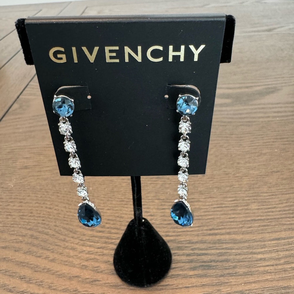 NWT blue and clear CZ earrings by Givenchy